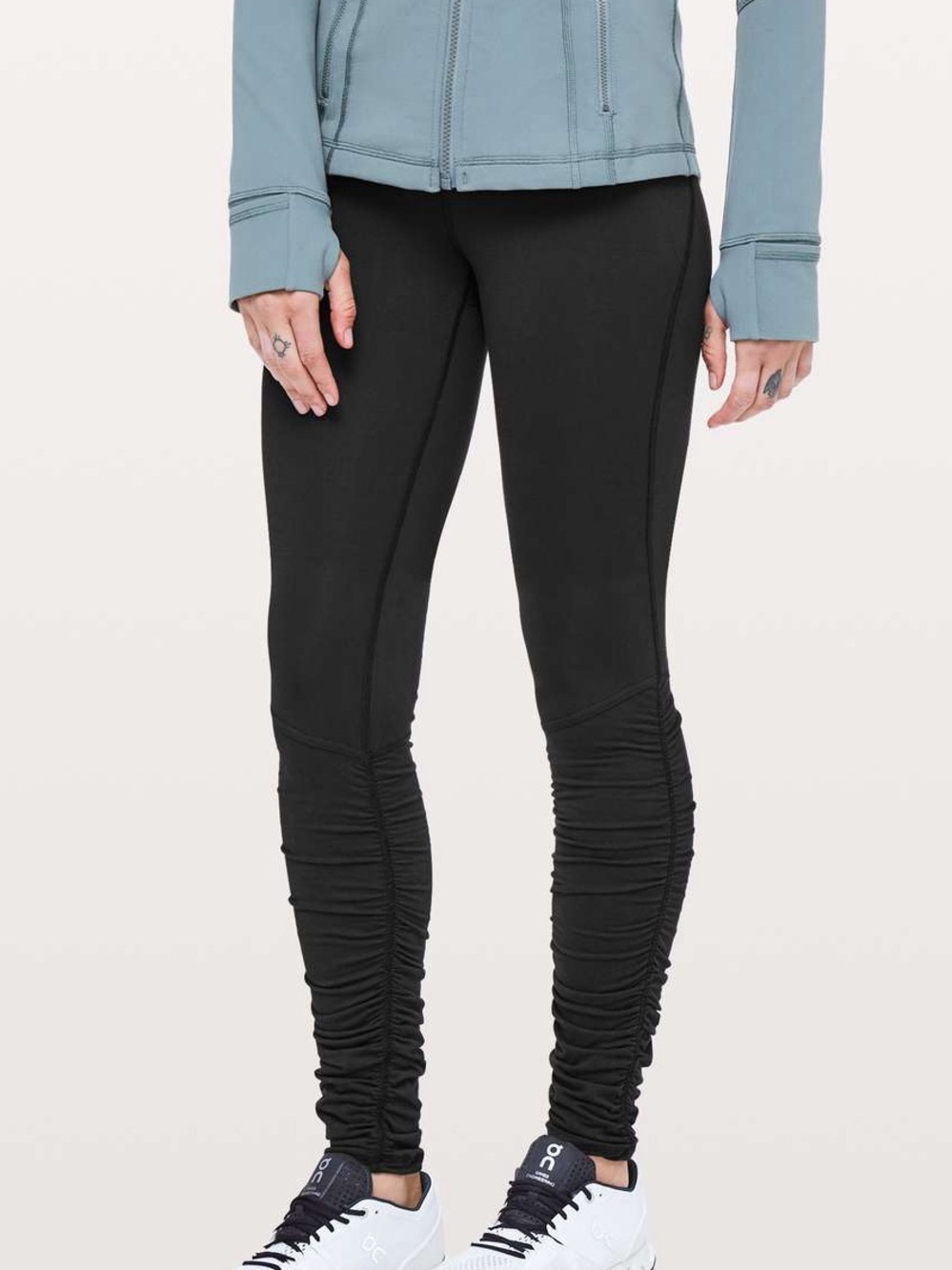 Lululemon High-Rise Black Ruched Leggings
